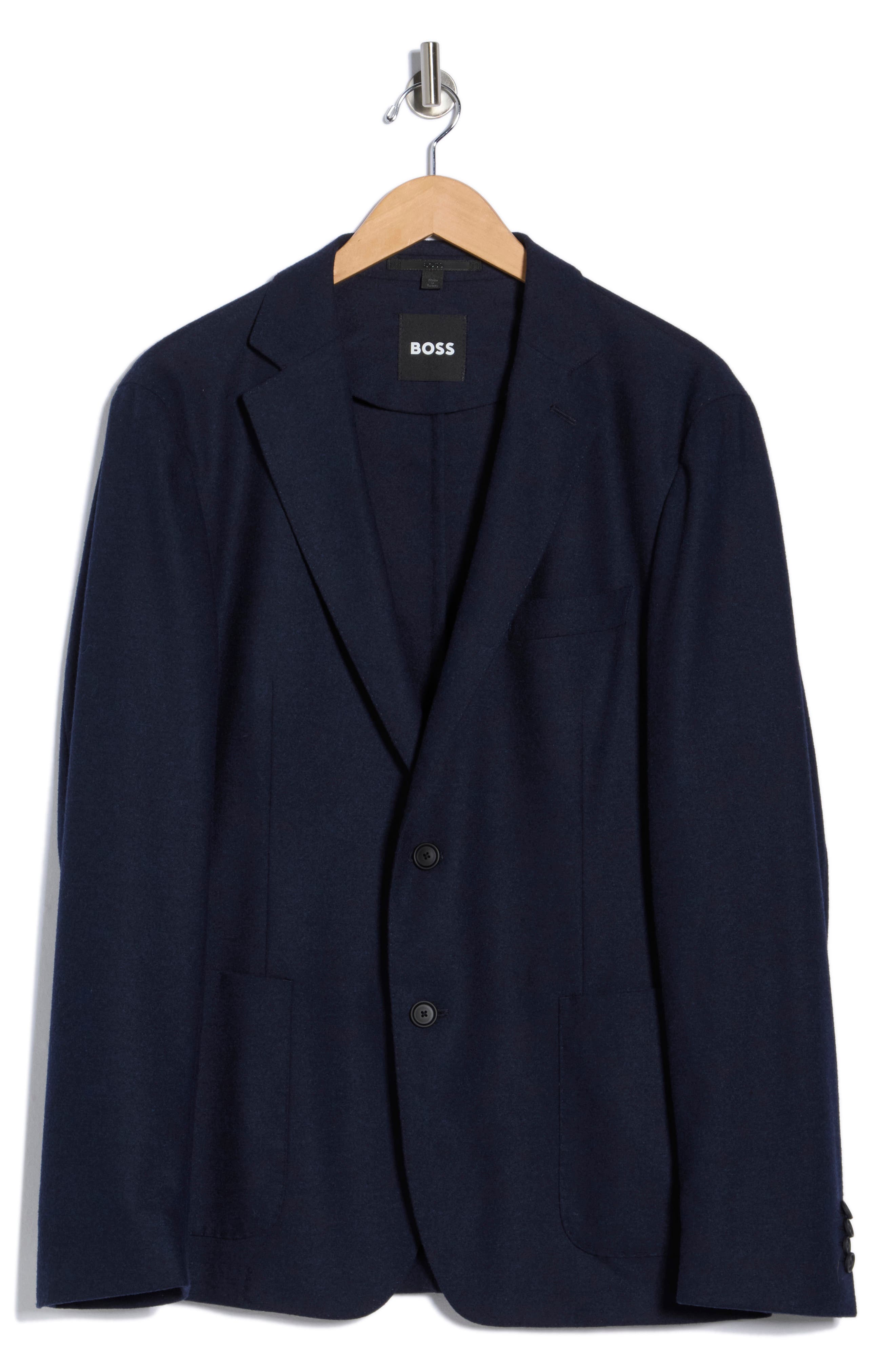 BOSS Dark Blue Solid Sport Coat