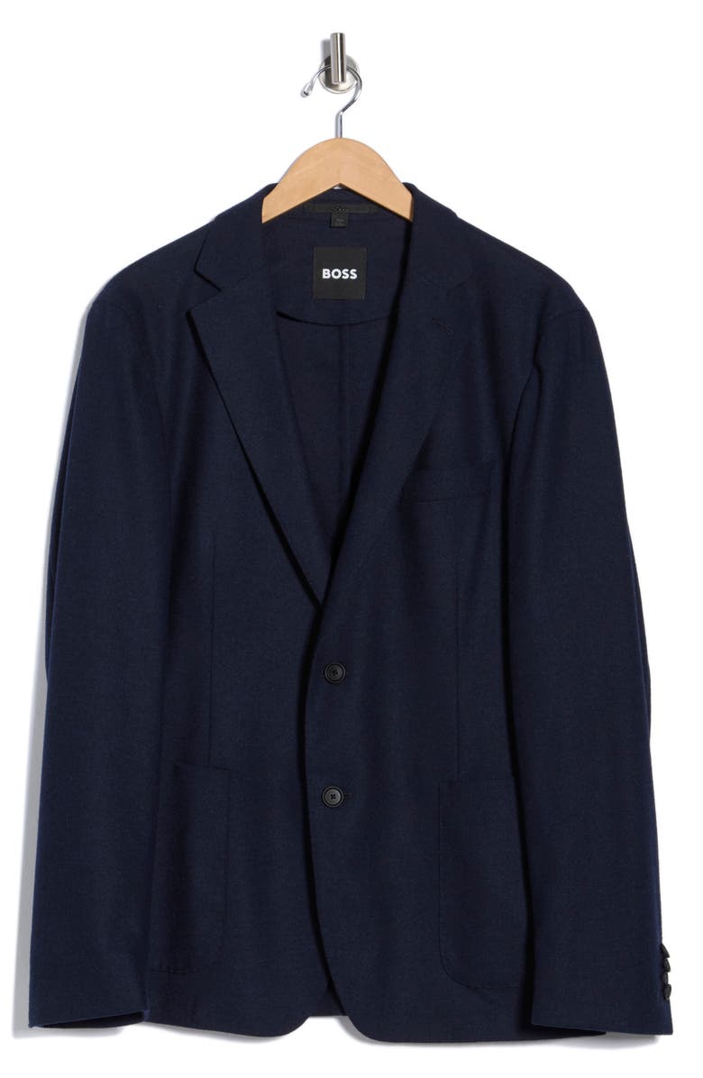 BOSS Dark Blue Solid Sport Coat, Main, color, Dark Blue