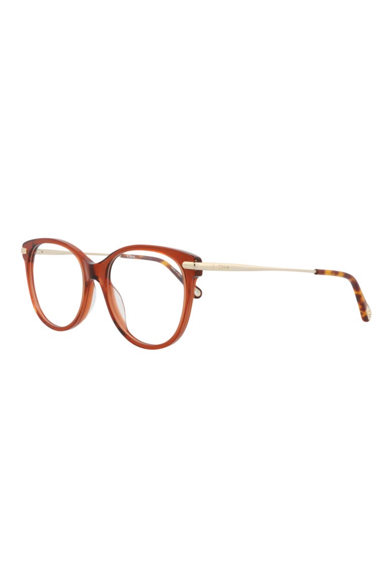 53mm Round Optical Frames, Alternate, color, BROWN GOLD TRANSPARENT