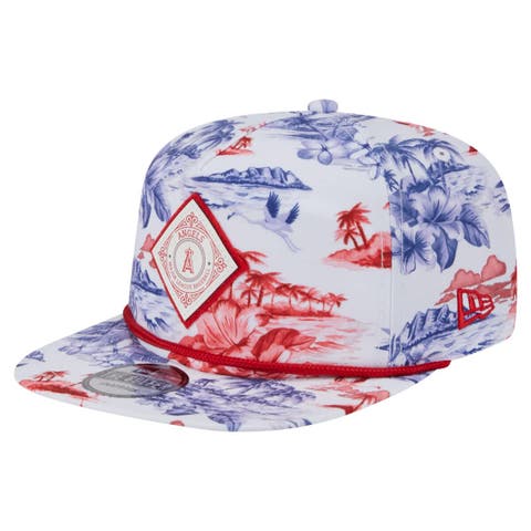 Men's New Era White Los Angeles Angels Printed Island Golfer Snapback Hat