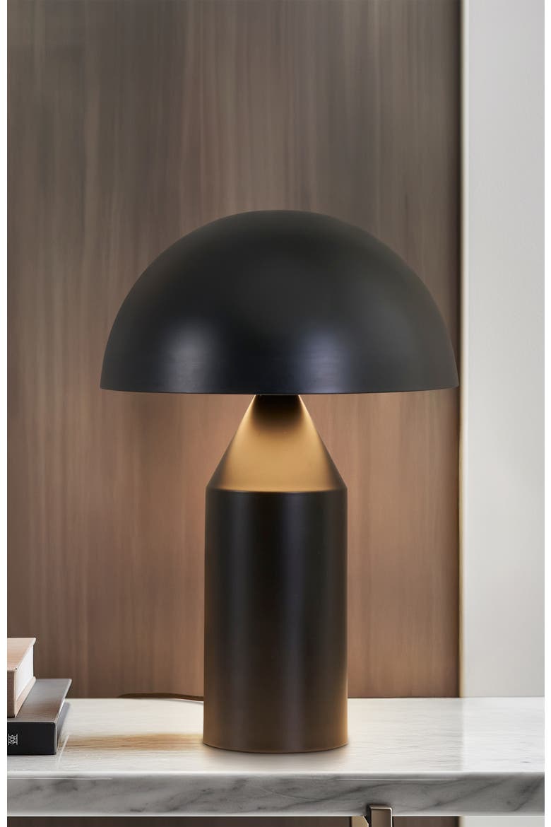 Venus 9.5" Modern LED Table Lamp with Dome Bowl Shade, Alternate, color, Black