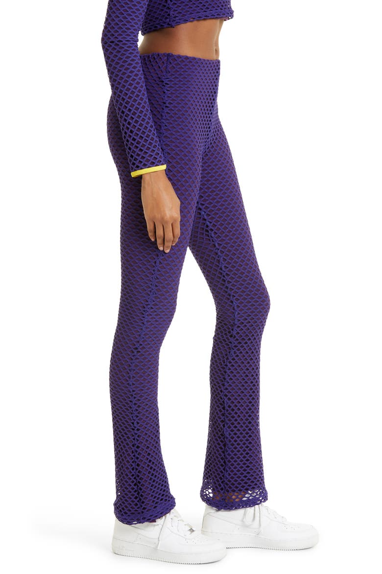 Diamond Mesh Bootcut Pants, Alternate, color, PURPLE