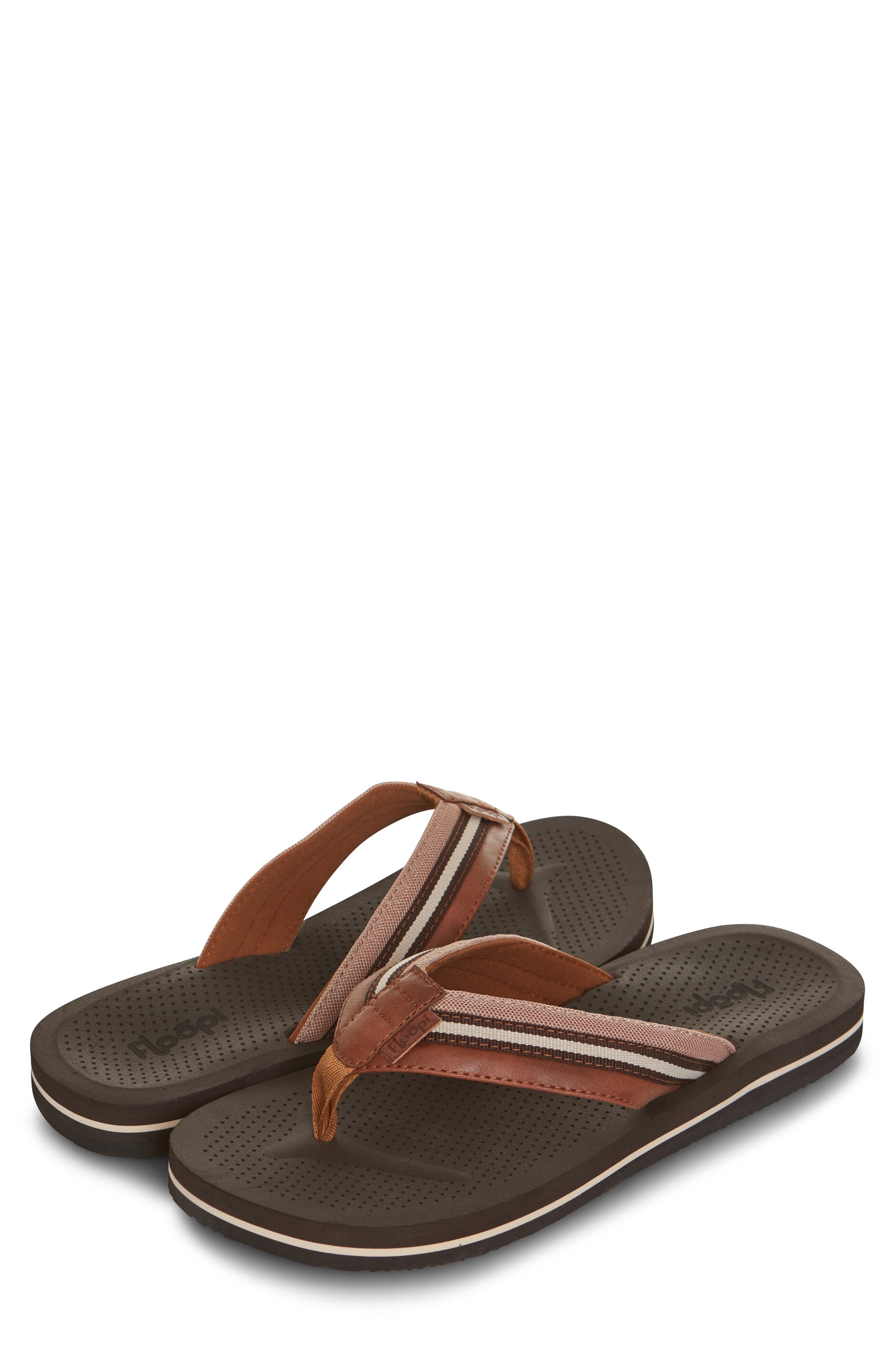 FLOOPI James Canvas Flip Flop, Alternate, color, Brown