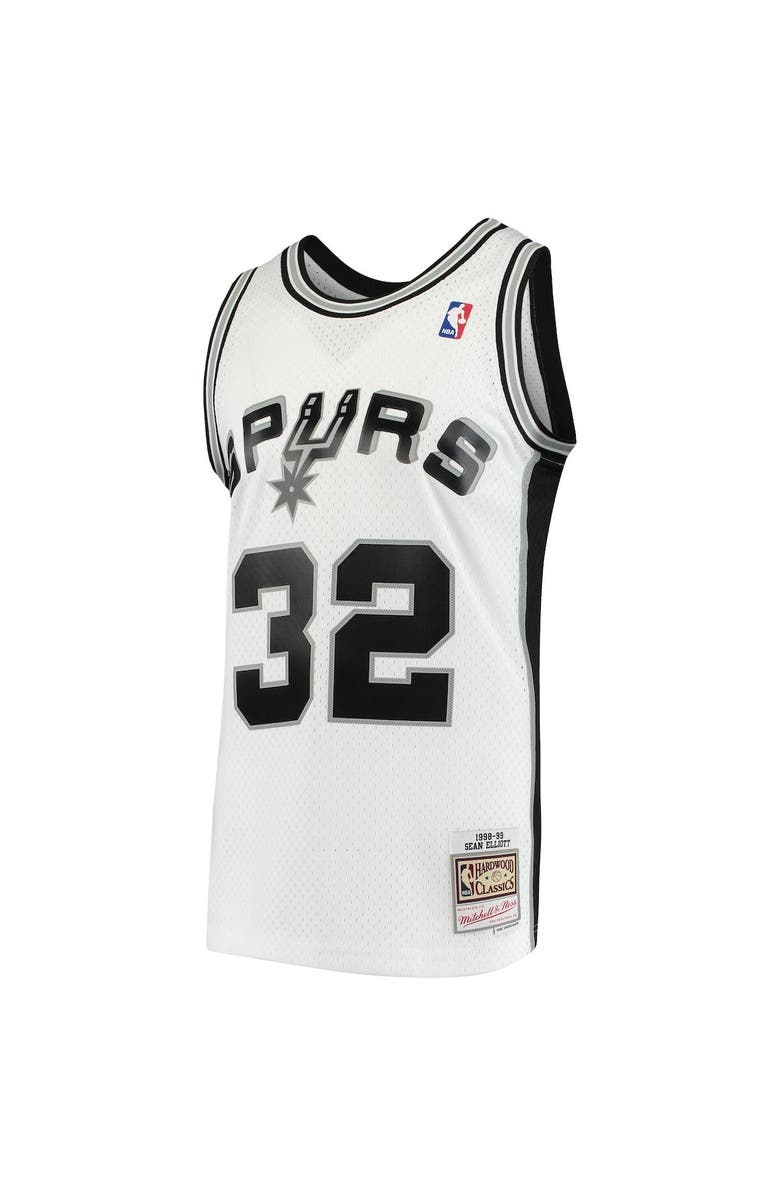 Mitchell & Ness Men's Mitchell & Ness Sean Elliott White San Antonio Spurs 1998/99 Hardwood Classics Swingman Jersey, Alternate, color, White