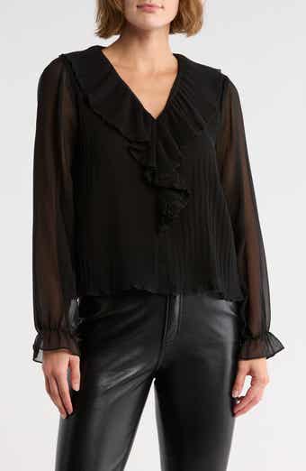 Muse Three Quarter Sleeve Ruffle Top