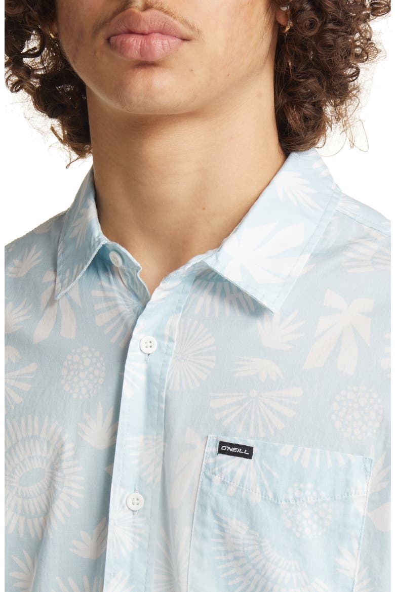 Cosmos Short Sleeve Stretch Cotton Button-Up Shirt, Alternate, color, PALE BLUE