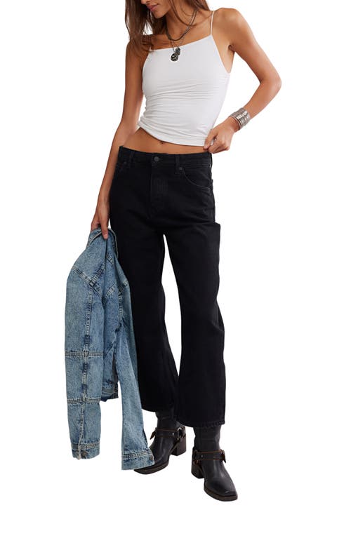 Free People Deep Trance Ankle Boyfriend Jeans In Black