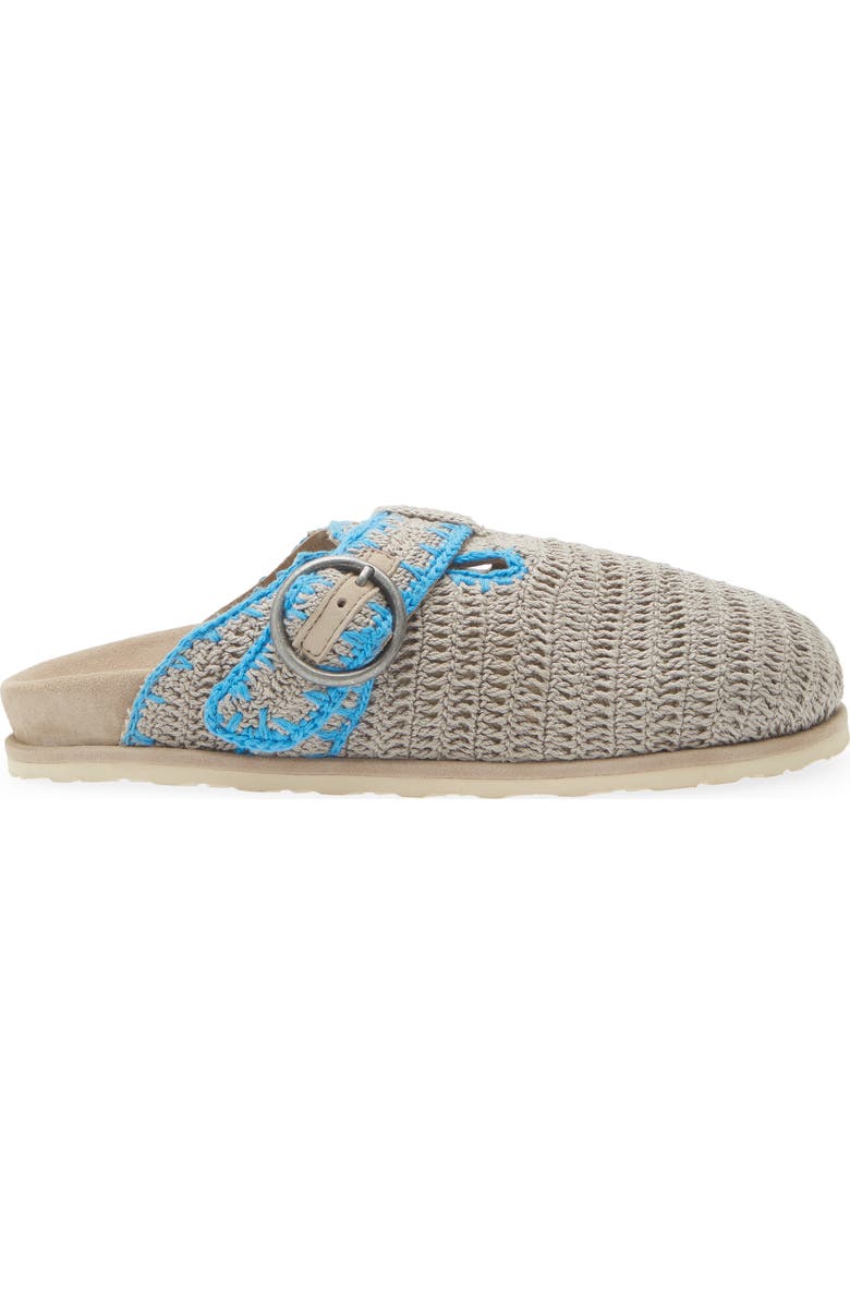 Laidback London Drift Crochet Slide Sandal, Alternate, color, Light Grey / Neon Blue