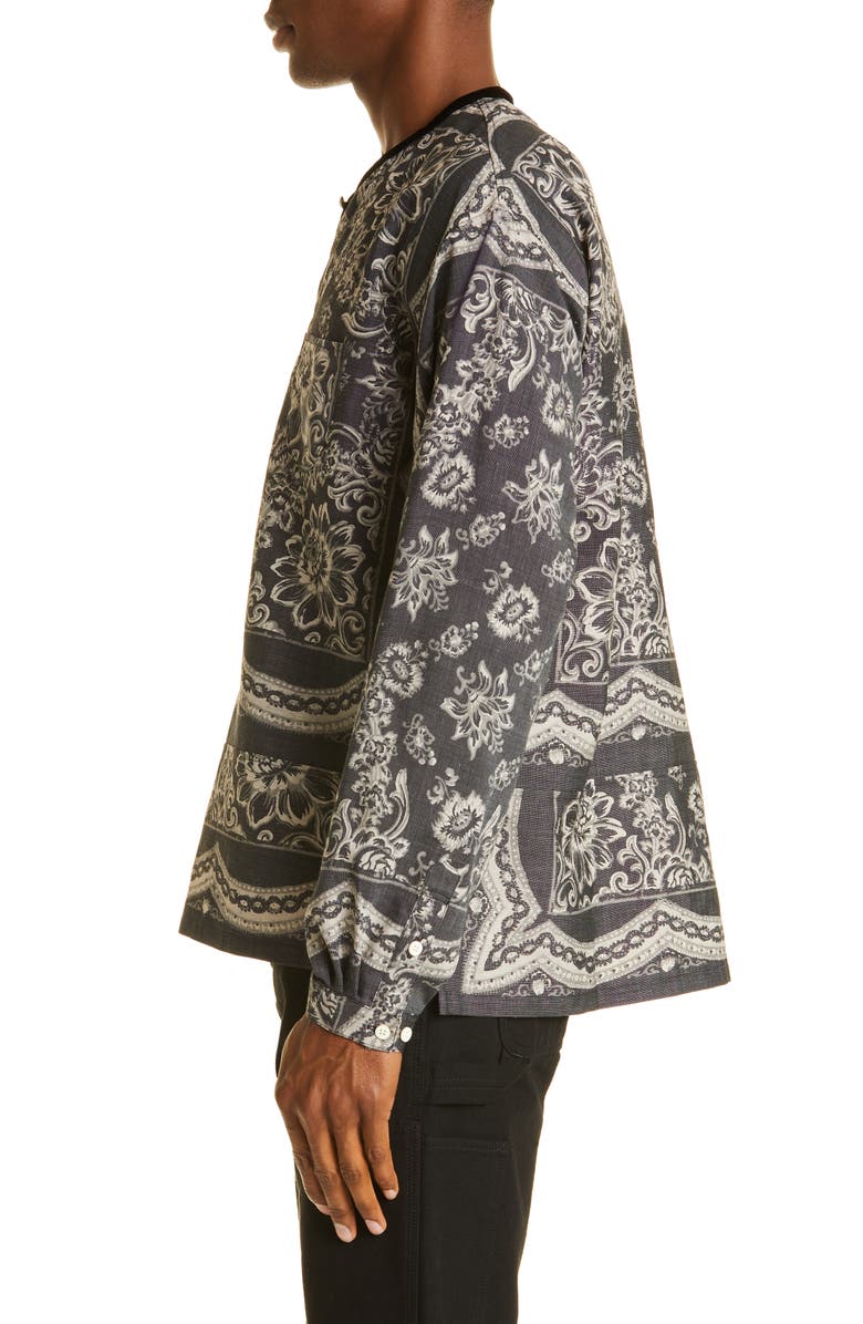 VISVIM Floral Wool & Linen Pullover Tunic, Alternate, color, 