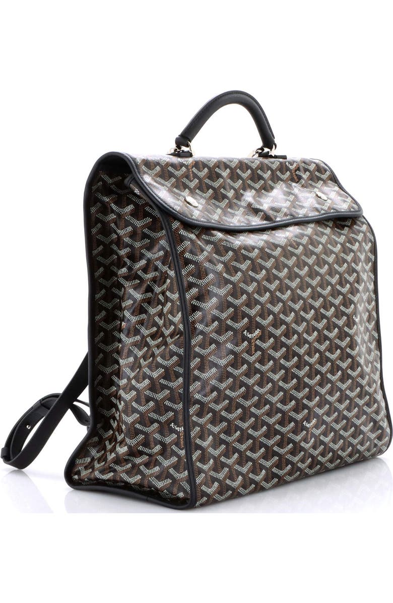 Pre-Owned Goyard Saint Leger Briefcase Backpack Coated Canvas, Alternate, color, Black