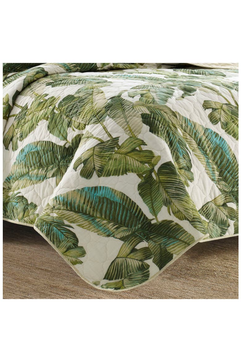 Fiesta Palms Cotton Quilt & Sham Set, Alternate, color, PALM GREEN