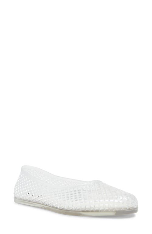 Steve Madden Gyzmo Perforated Jelly Flat In Clear