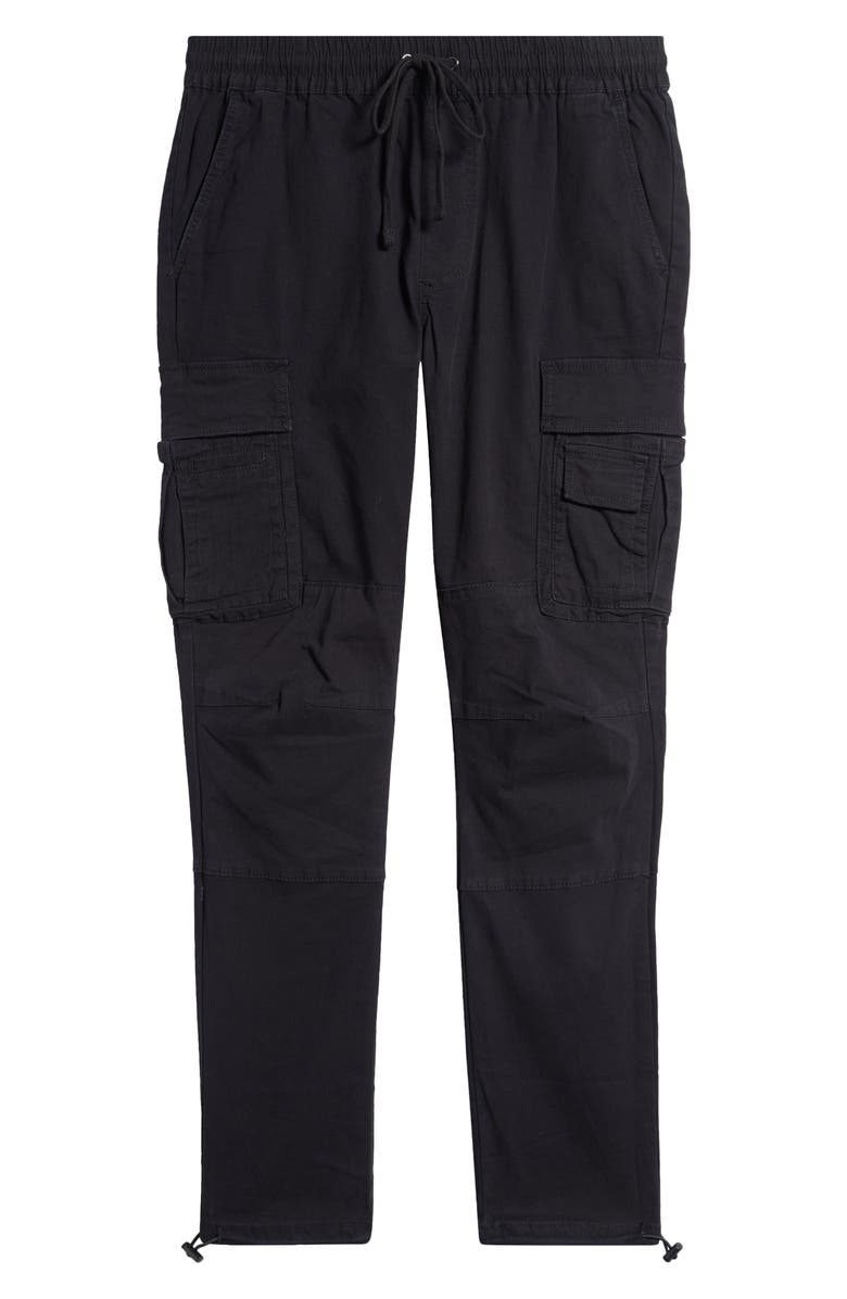 PacSun Aden Slim Cotton Cargo Pants, Alternate, color, Black