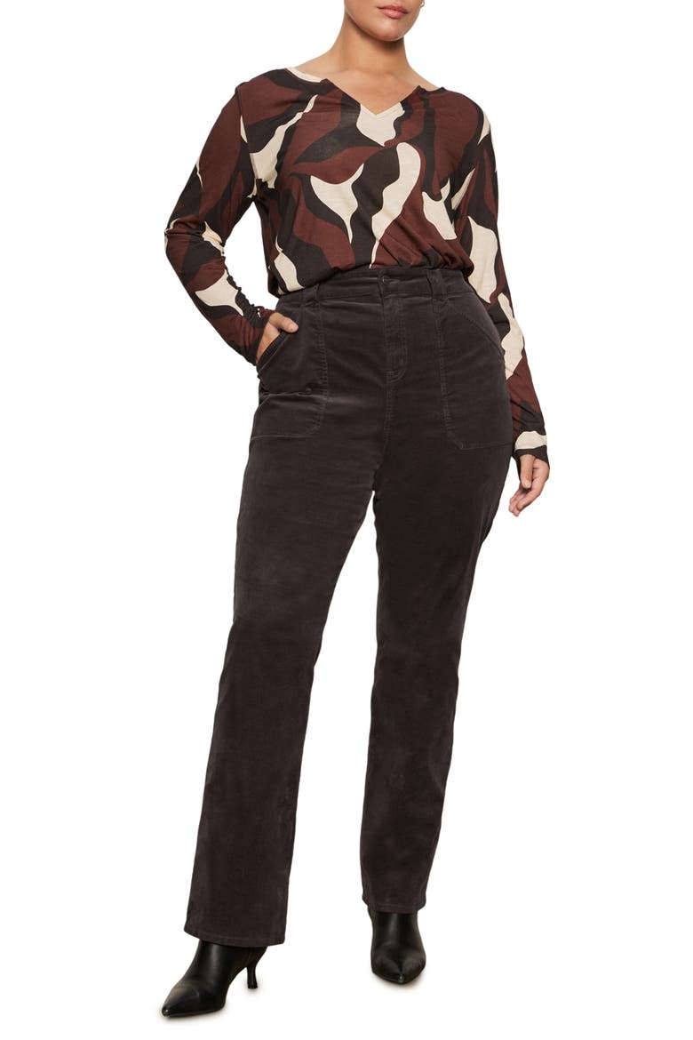Perfect Notch Print Long Sleeve T-Shirt, Alternate, color, CHICORY SW