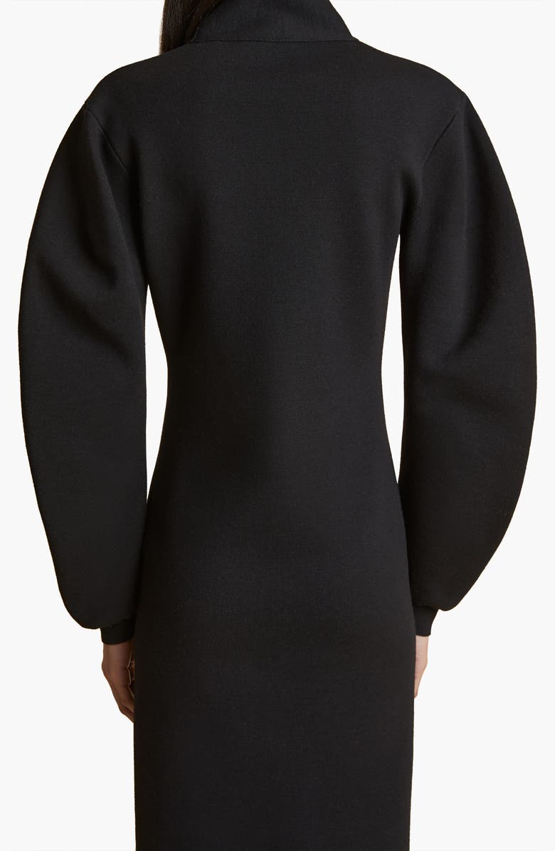 Khaite Storm Long Sleeve Merino Wool Blend Turtleneck Sweater Dress, Alternate, color, 