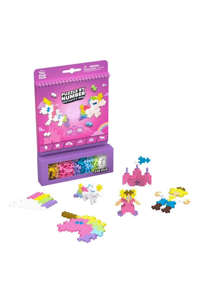Plus-Plus USA Fairy Tale Puzzle by Number Activity Pad Playset, Main, color, Purple Multi
