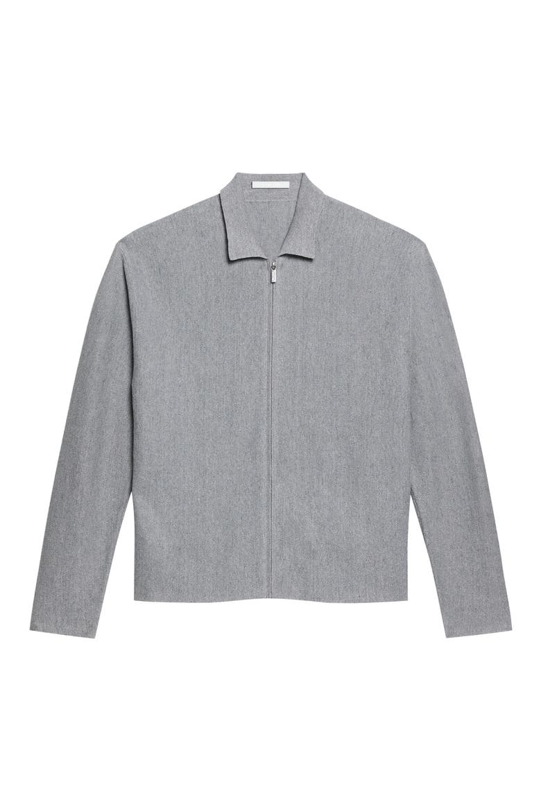 Linen & Cotton Blend Zip Cardigan, Main, color, COOL GREY