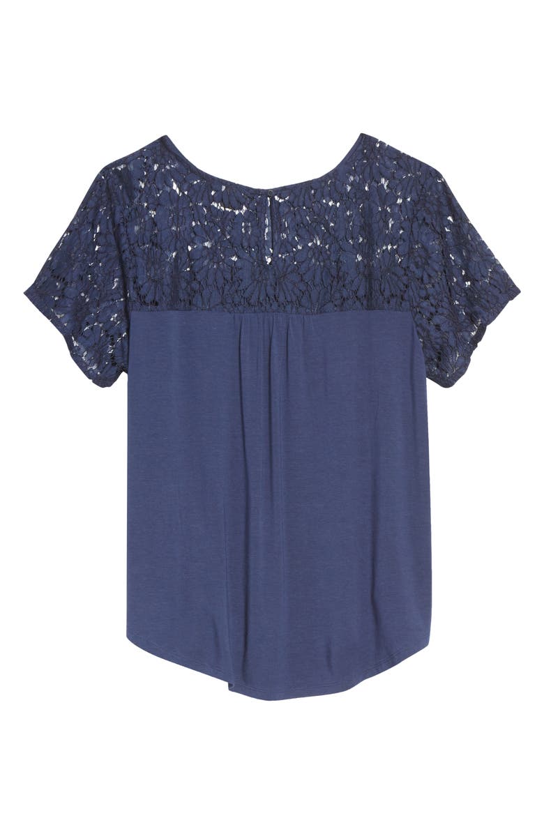 Halogen<sup>®</sup> Floral Lace Yoke Top, Alternate, color,