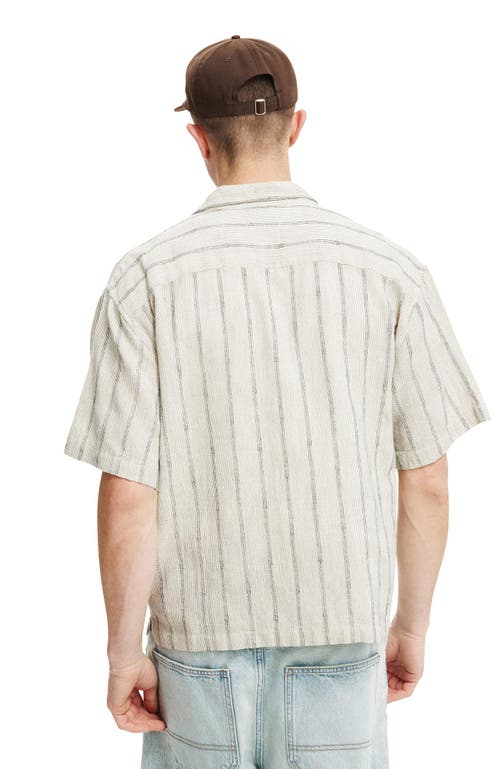 Cotton On Box Fit Short Sleeve Shirt In Off White Grid Check