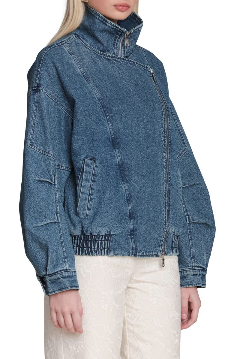 Avec Les Filles Denim Bomber Jacket, Alternate, color, Montgomery Wash