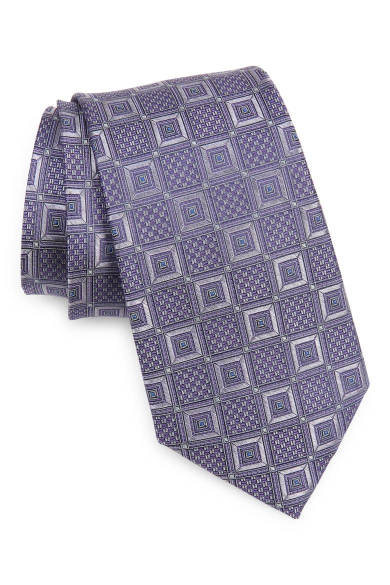 Domain Neat Silk Tie, Main, color, PURPLE