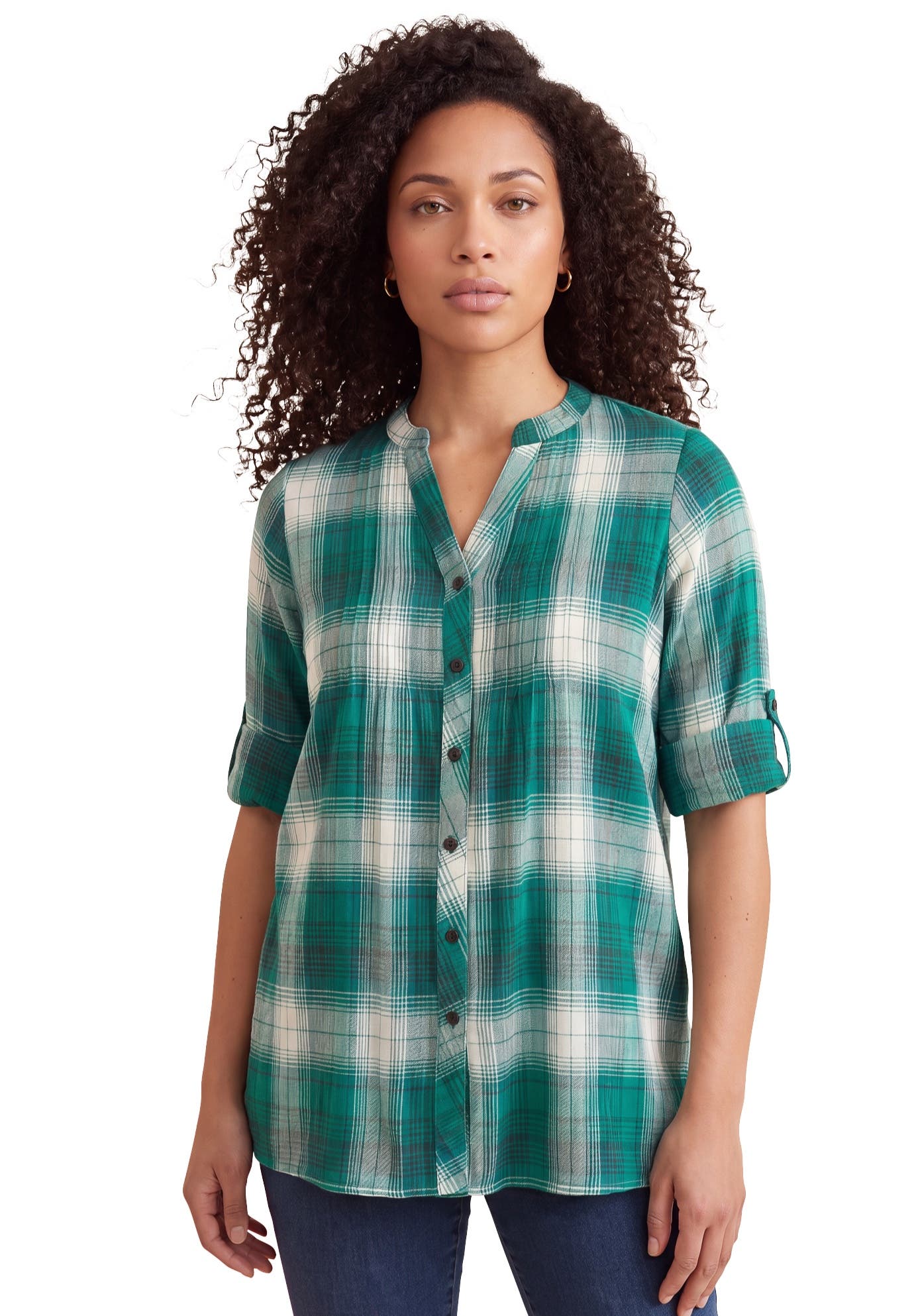 EMERALD WHITE PLAID