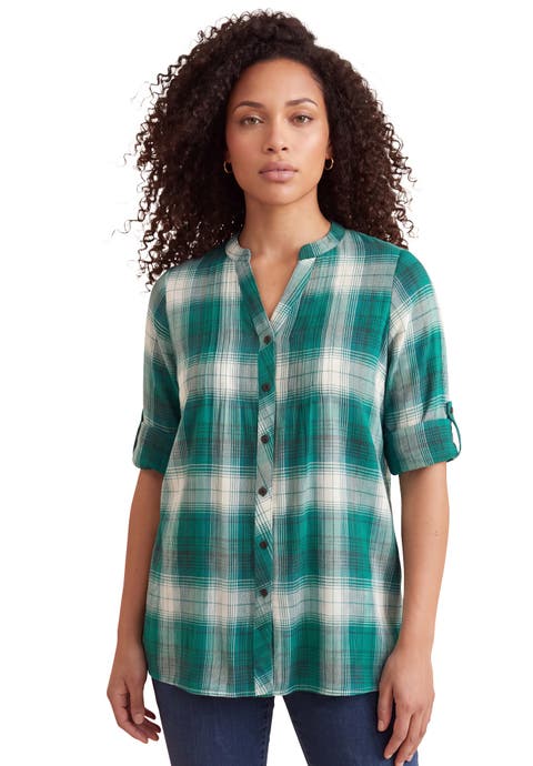 Plaid Flannel Pintuck Blouse
