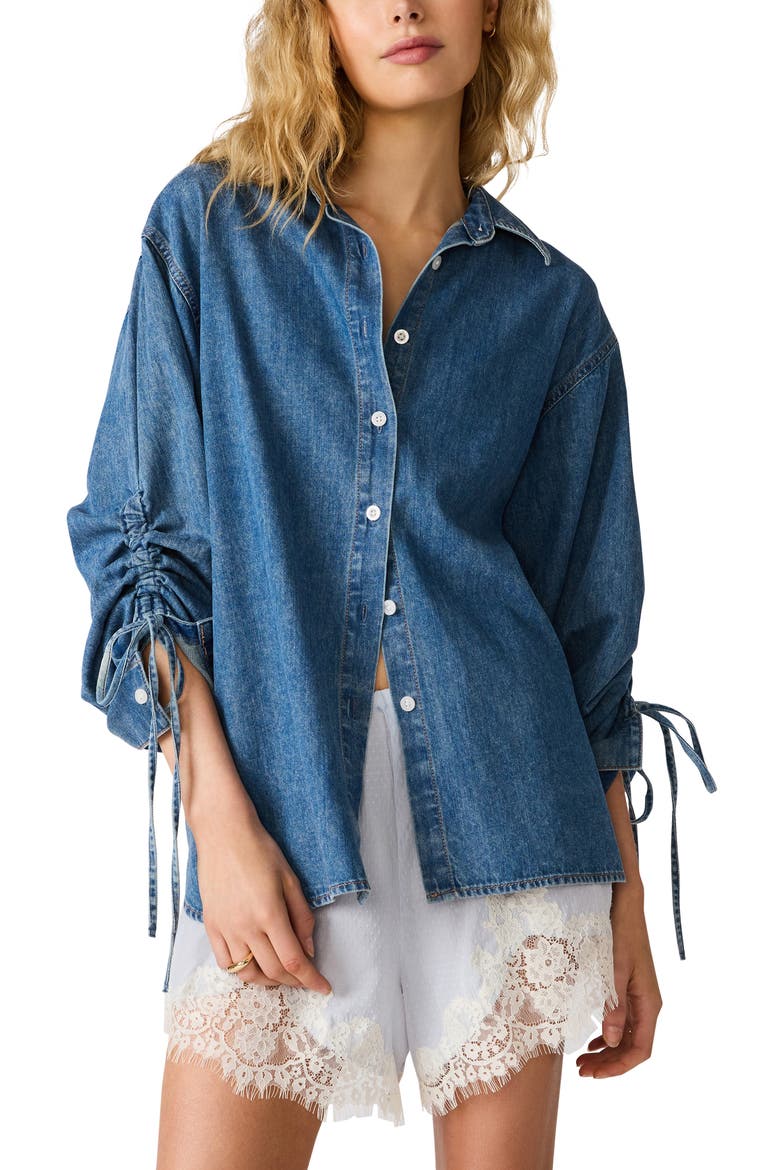 Merrit Denim Button-Up Shirt, Alternate, color, ARCTIC BLUE