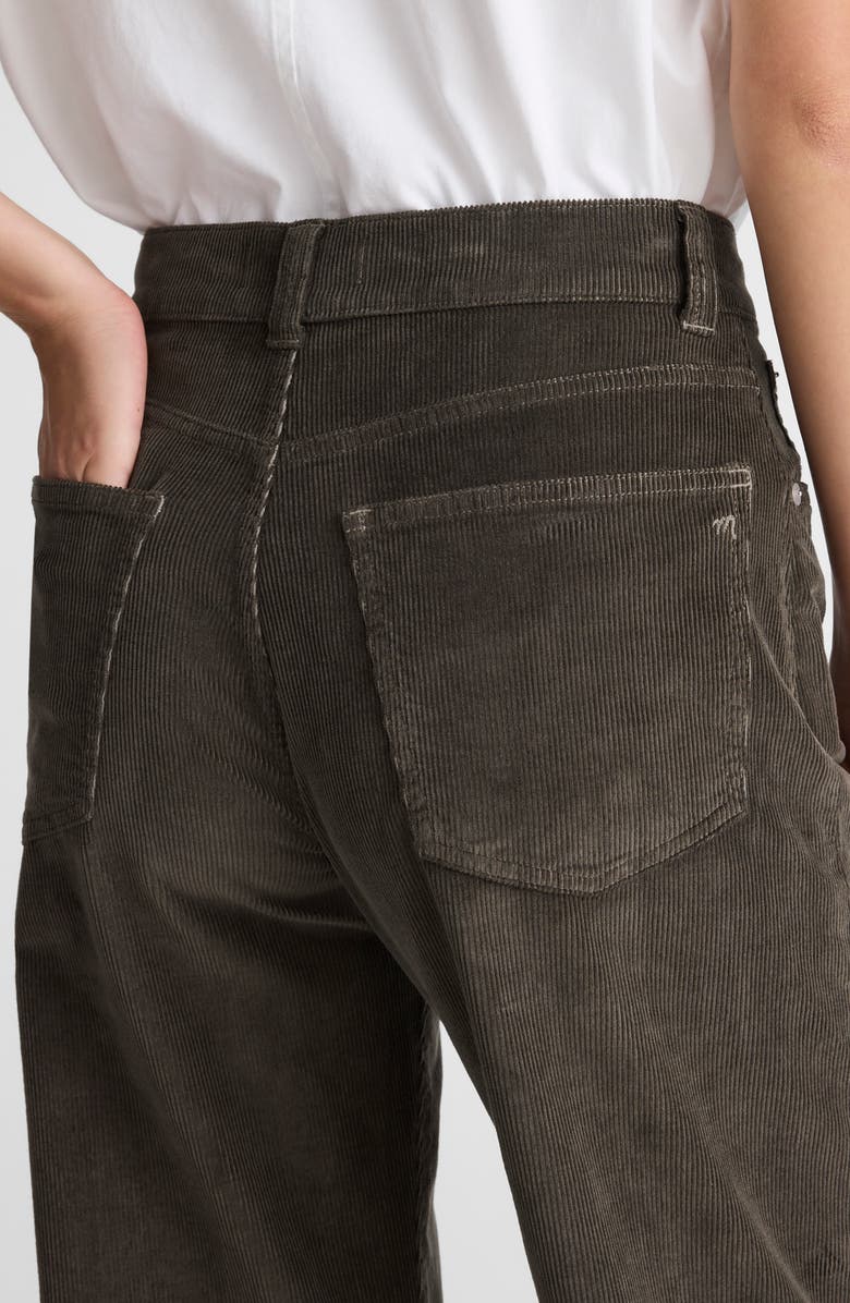 Madewell High Waist Balloon Corduroy Pants, Alternate, color, Graphite Green