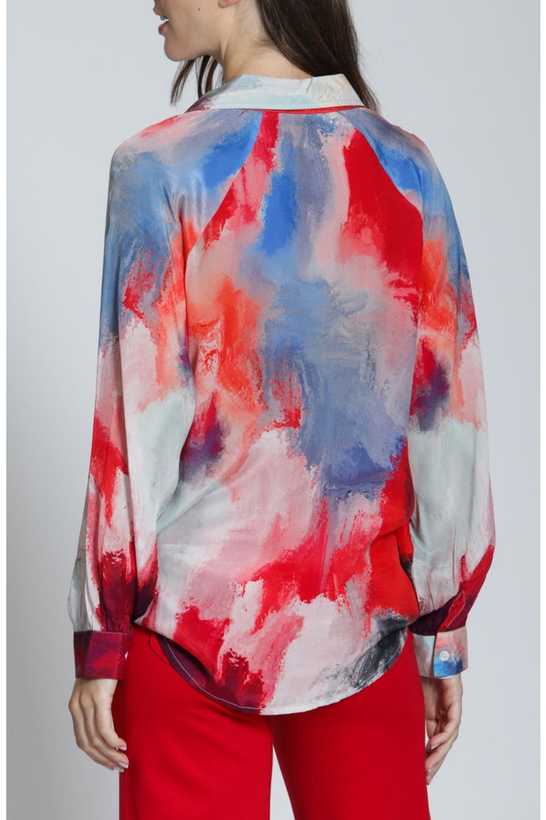 Print Popover Top, Alternate, color, RED BLUE MULTI