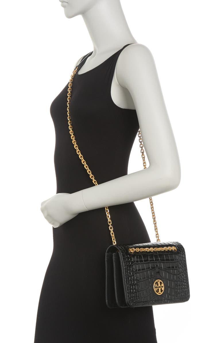 Tory Burch Carson Convertible Croc Embossed Leather Crossboby Bag, Alternate, color,