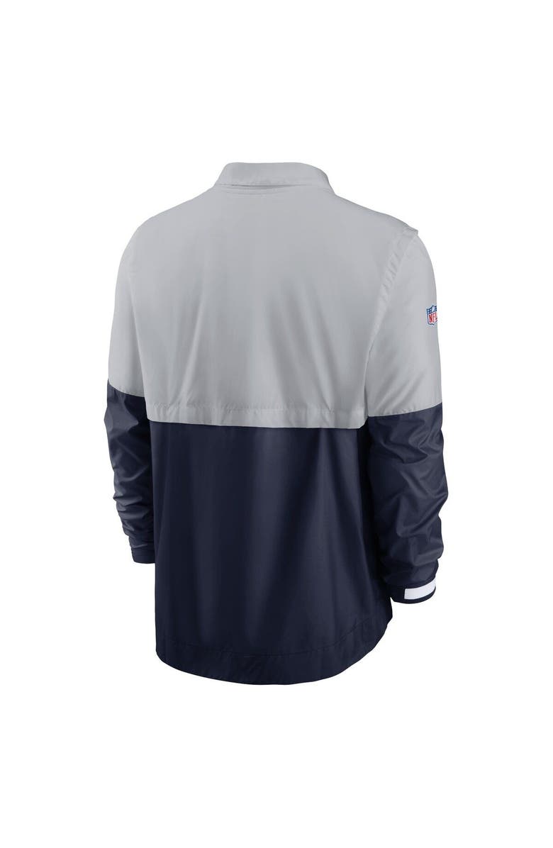 Nike Men's Nike Gray/Navy New England Patriots Sideline Coaches Half-Zip Jacket, Alternate, color, 