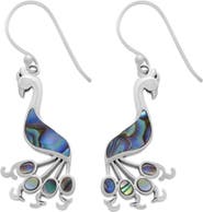 SAMUEL B. Sterling Silver Abalone Peacock Drop Earrings