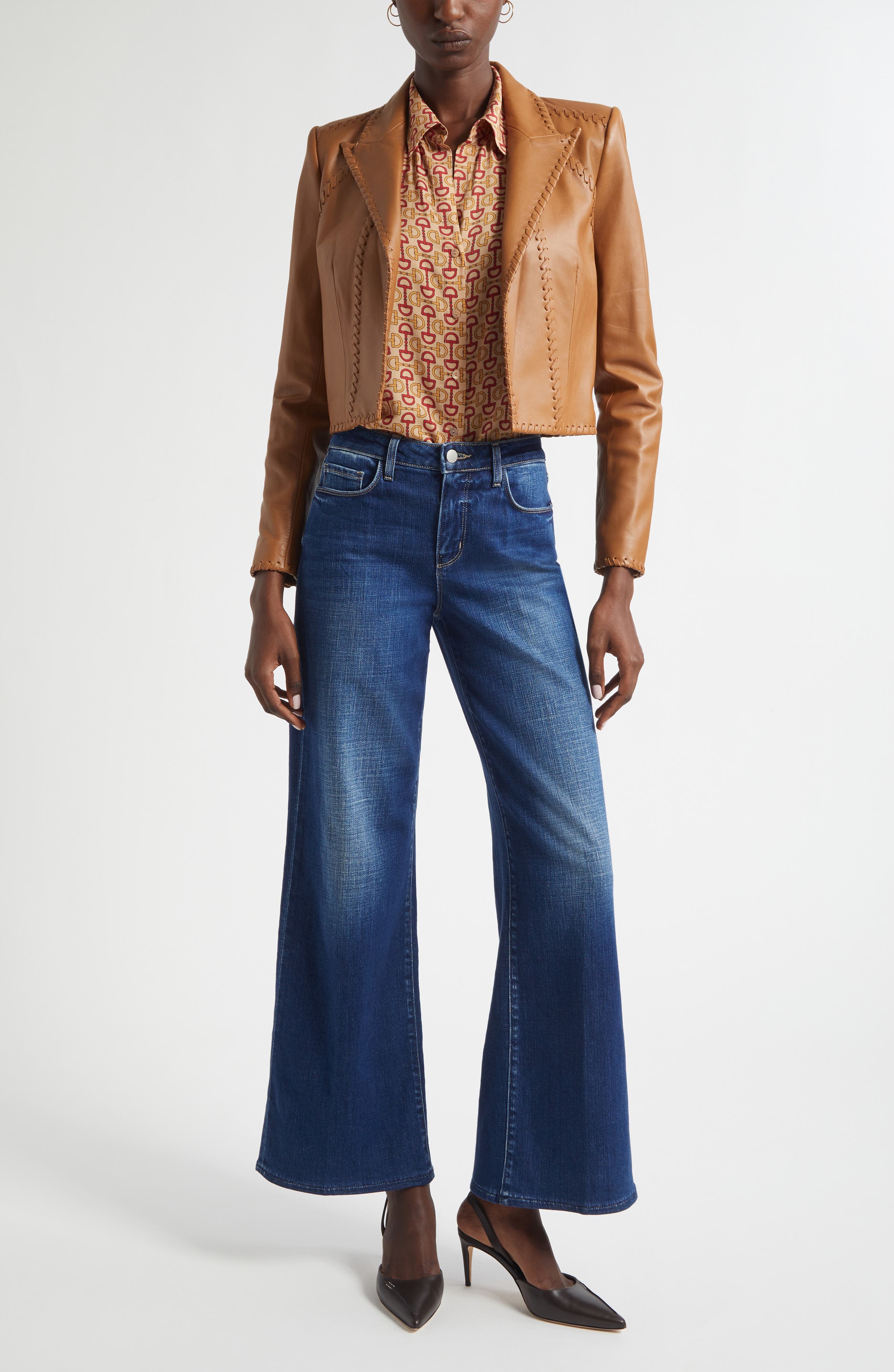 Dulcie Whipstitch Leather Jacket - image 2