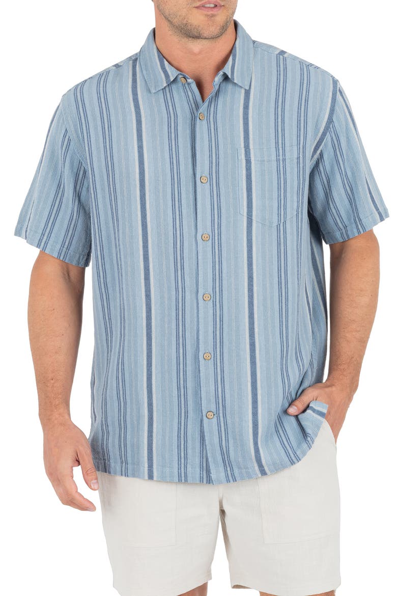 Oceanside Short Sleeve Button-Up Shirt, Main, color, SPRING BREEZE