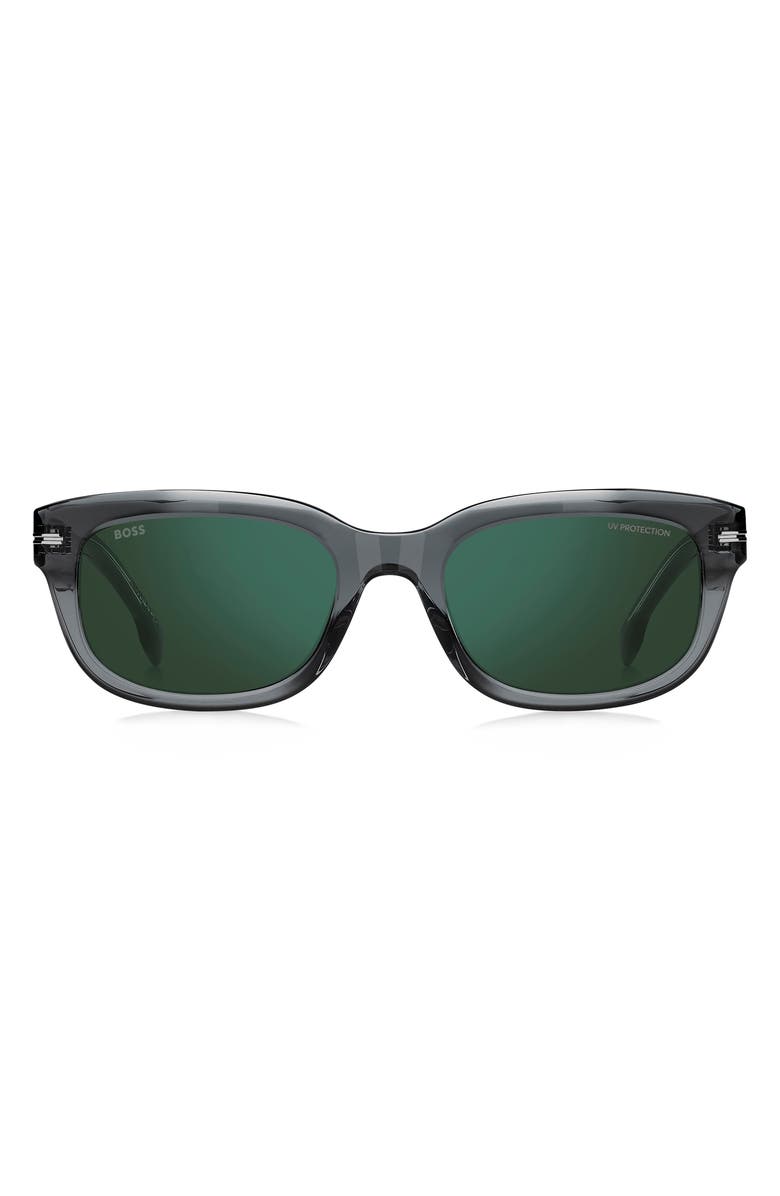 BOSS 53mm Rectangular Sunglasses, Main, color, Grey