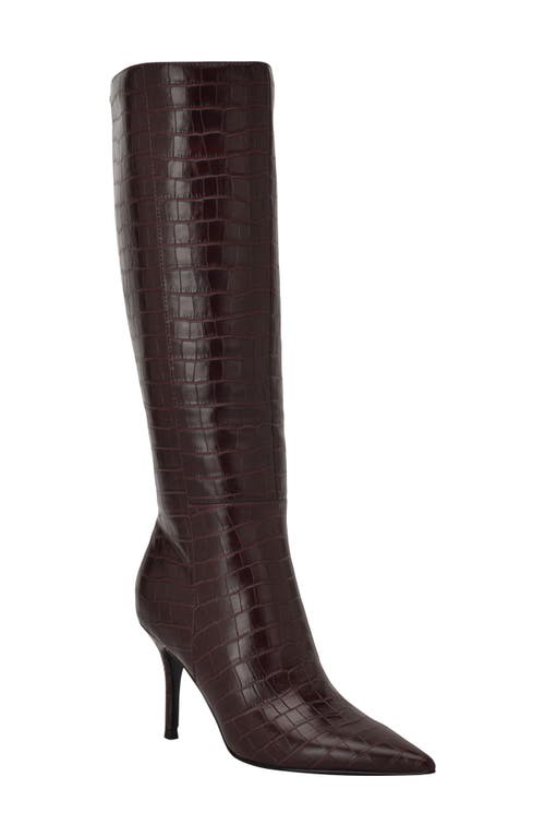 Guess Gressa Croc Embossed Knee High Boot In Multi