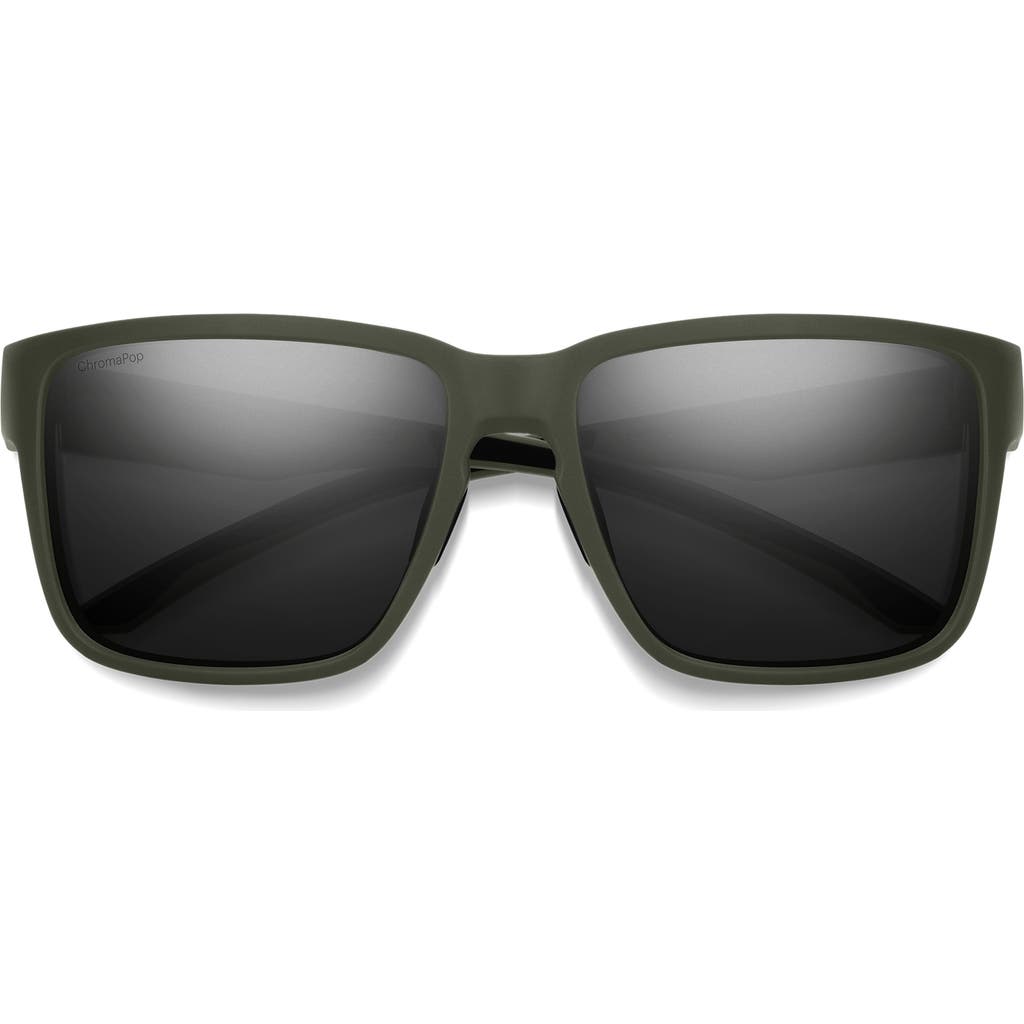 Smith Emerge 60mm Polarized Rectangle Sunglasses In Matte Moss/polarized Black