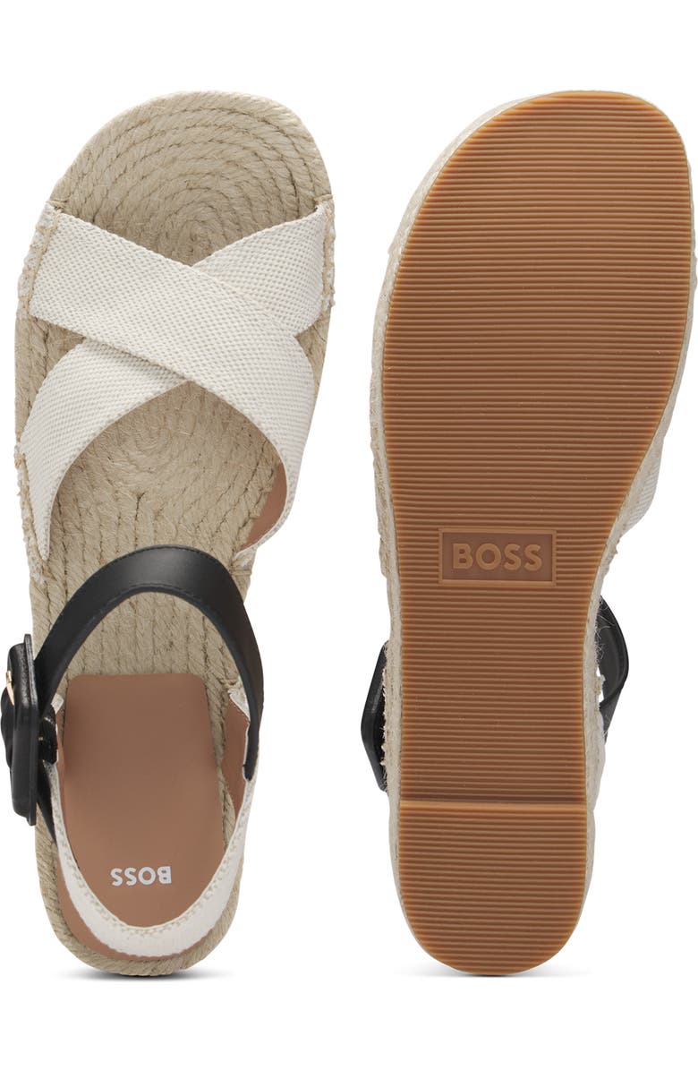BOSS Machica Espadrille Ankle Strap Platform Wedge Sandal, Alternate, color, Natural