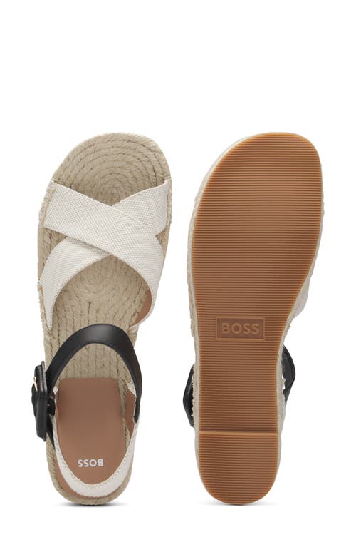 Hugo Boss Boss Machica Espadrille Ankle Strap Platform Wedge Sandal