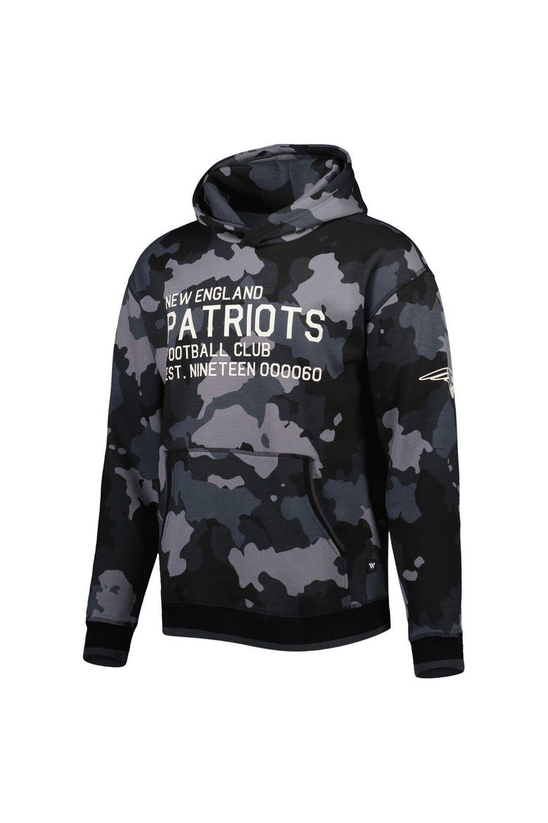 Men's The Wild Collective Black New England Patriots Camo Pullover Hoodie, Alternate, color, Black