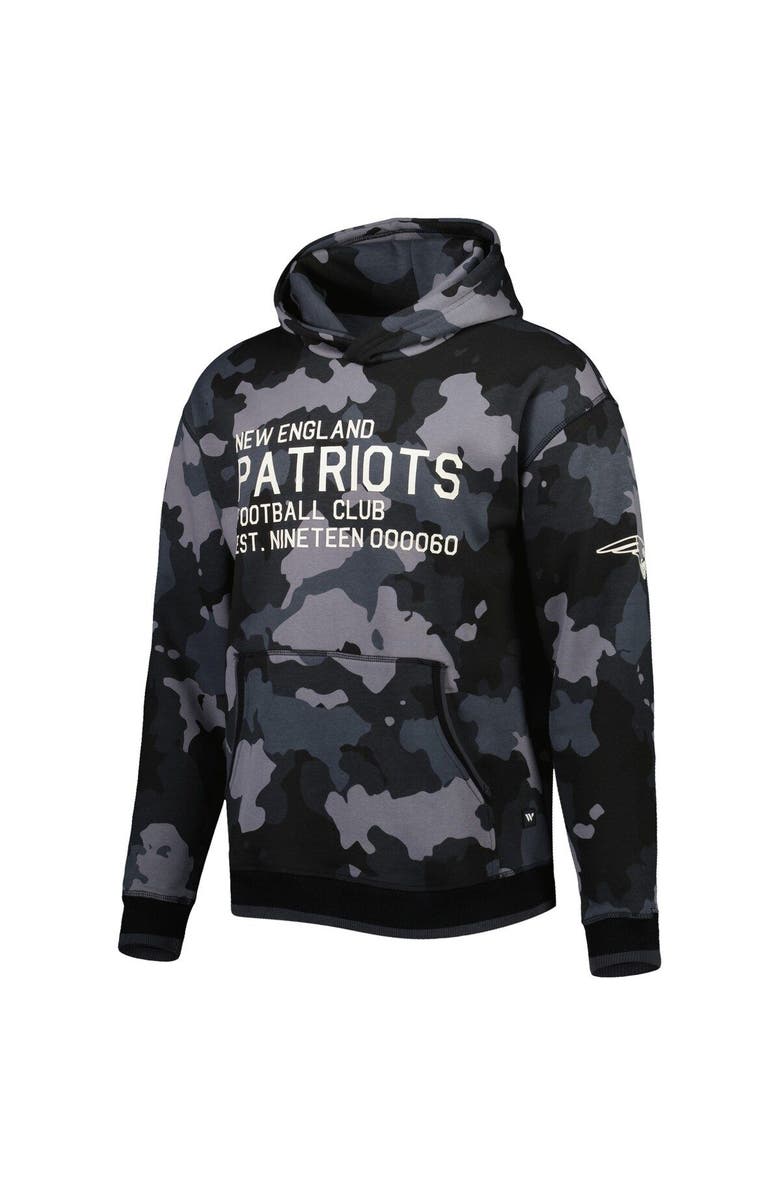 THE WILD COLLECTIVE Men's The Wild Collective Black New England Patriots Camo Pullover Hoodie, Alternate, color, Black