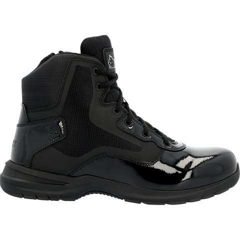 6" Black Side Zip Public Service Boot