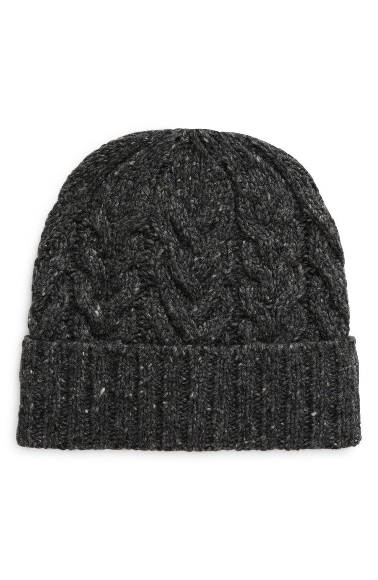 Faherty Donegal Cable Wool Blend Beanie, Main, color,