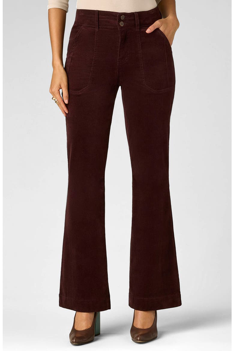 Madison High Waist Bootcut Corduroy Pants, Main, color, OXBLOOD
