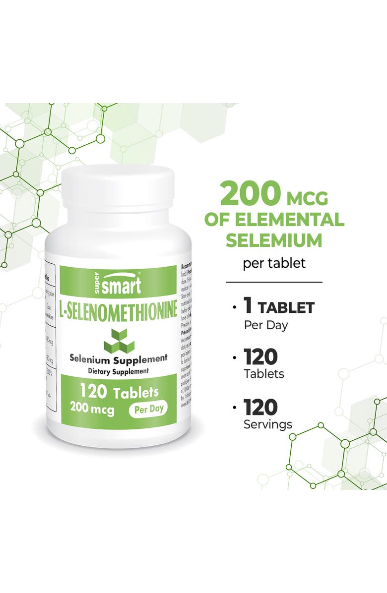 SuperSmart L-Selenomethionine 200mcg, Alternate, color, NO COLOR