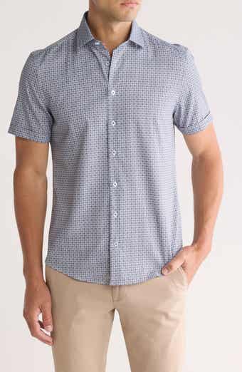 SOUL OF LONDON Dot Short Sleeve Button-Up Shirt