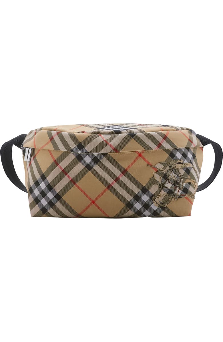 Burberry Check Belt Bag, Main, color, Sand