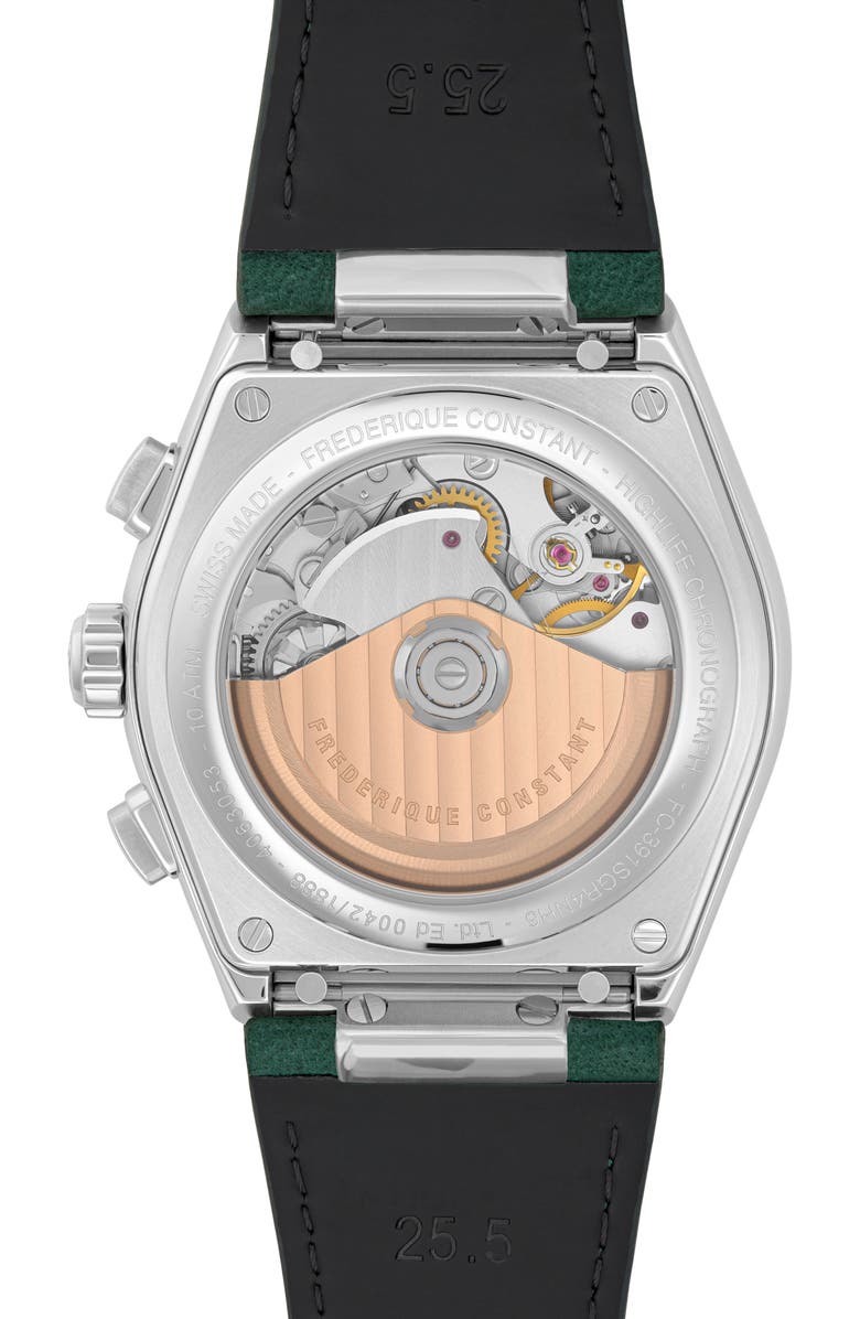 FREDERIQUE CONSTANT Highlife Chronograph Interchangeable Strap Watch, 41mm, Alternate, color, Green
