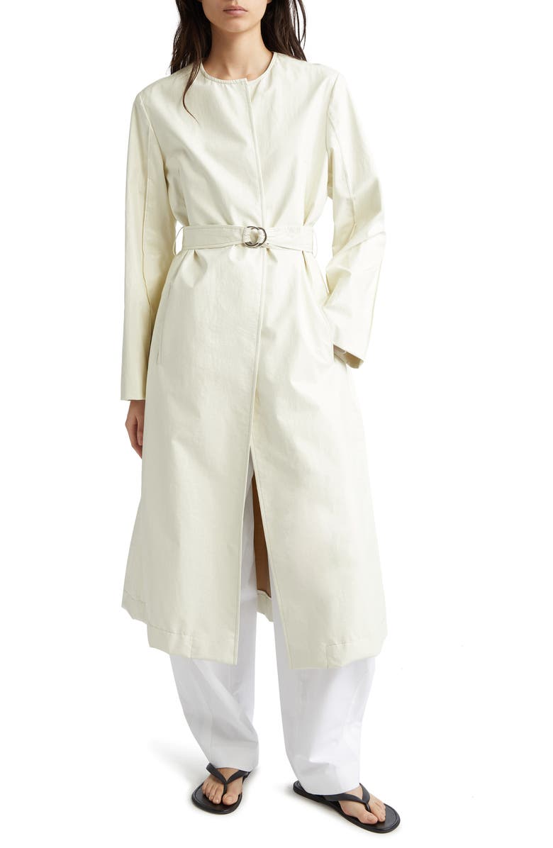 PARTOW Aiden Coated Cotton Blend Trench Coat, Main, color, Bone
